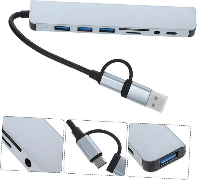 SHOWERORO Type Multi Port USB Hub Splitter Expander for Laptop and Devices High Speed Data Transfer Compact Design for Easy Portability