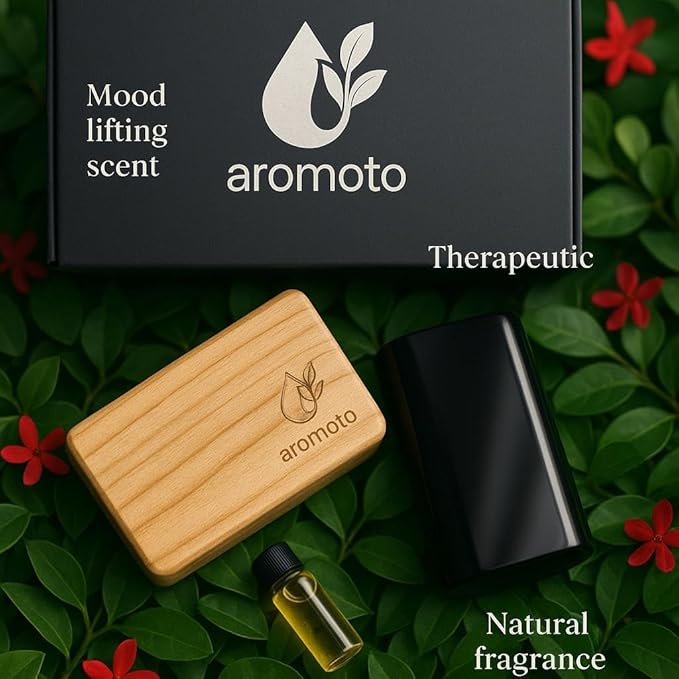 Wooden Car Air Freshener – Premium Natural Scents for Every Drive – Car Odor Eliminator (Amber)