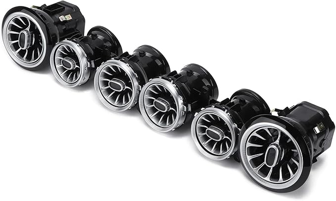 JTLB 6pcs 64 Color Front LED Turbine Air Vent Ambient Light Kit Replacement for E ‑ Class W213 C238 2017‑2021