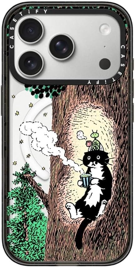 CASETiFY Impact iPhone 17 Pro Case [Slim/Compatible with Magsafe / 8.2 ft. 4X Military Grade Drop Protection] - Rest time - Clear Black