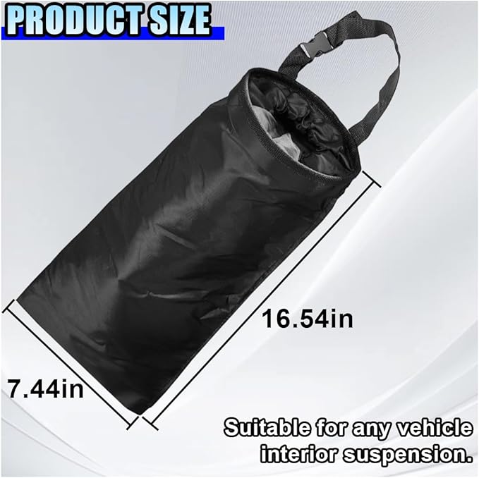 3PCS Hanging Car Garbage Bag for Back Seat - Universal Detachable Trash Bag Car Garbage Can with Elastic Opening, Washable Auto Trash Can Storage Bags for Outdoor Traveling & Home Use (3PCS)
