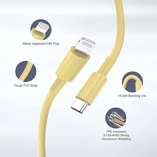 iPhone Fast Charger, Type C Wall Charger Block Plug and 10ft USB C to Lightning Charging Cable Cord Long, Power Adapter Cube Brick Box for Apple iPhone 14 Pro Max/14 Plus/14/13/12 Mini/11/XS Max/XR/X