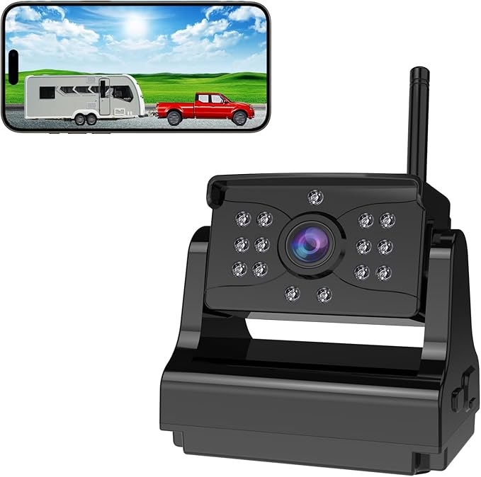 Wireless Backup Camera, Ultra Strong WiFi Signal Clear Picture Magnetic Rechargeable Rear view Reverse Back up Camera for Hitch Towing Gooseneck Travel Boat Horse Trailer Truck Camper RV Pickup iPhone
