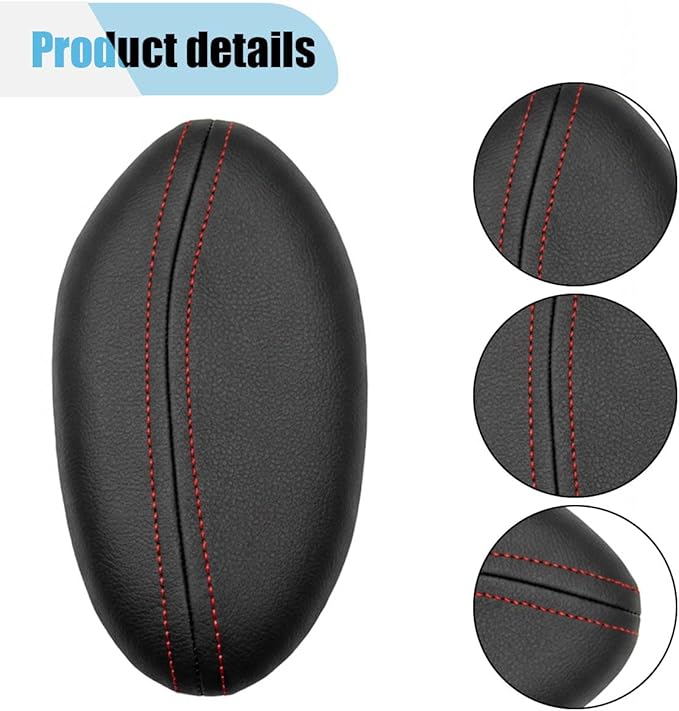 Car Knee Cushion, Car Center Console Leg Elbow Pad, Soft Comfortable Leather Thigh Support Rest Pad, Universal Auto Door Armrest Pad for Most Vehicles (Right Red)