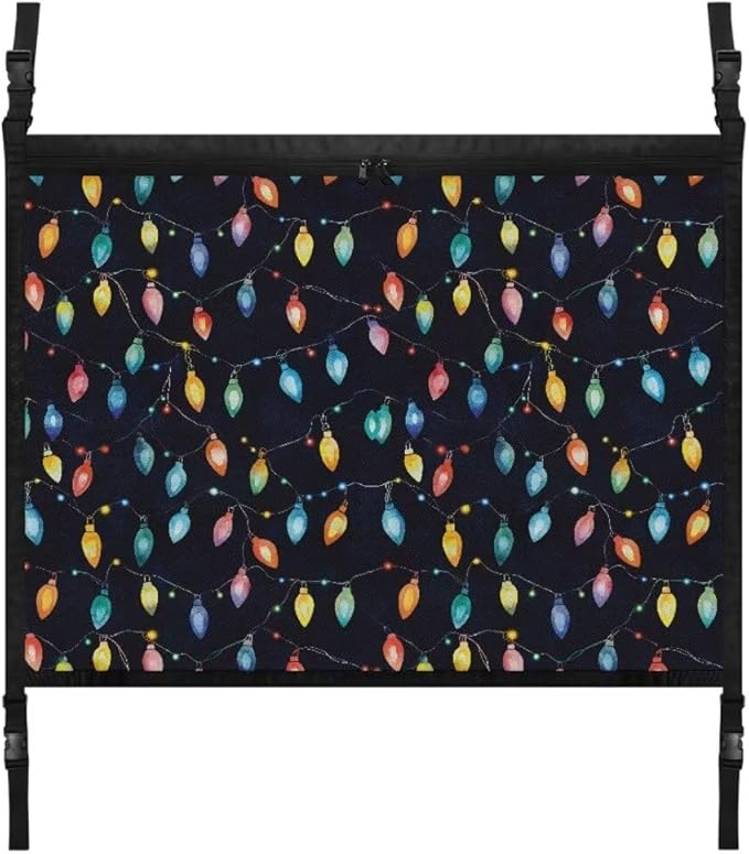 Lights Print Car Seat Organizer Roof Storage Tidy Pouch Pocket Car Travel Accessories Suitable for Cars, SUVs