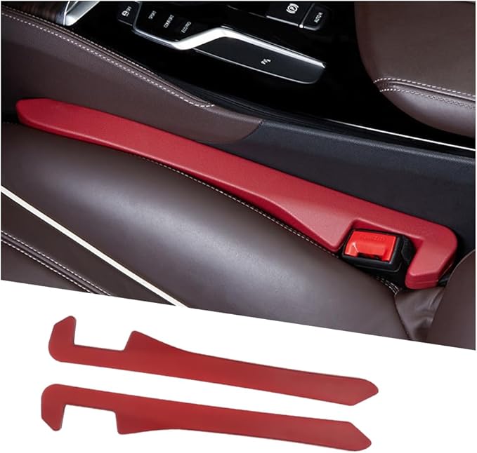 KIFIDAN 2PCS Car Seat Gap Filler,Flexible Seat Gap Organizer Between Seats for Tightly Filling Seat Gaps,Universal Car Side Seat Gap Filler Interior Car Accessories for Women & Men (Red)