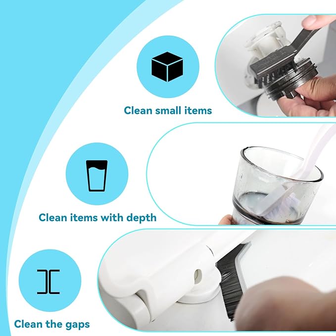 Washing Machine Cleaning Brush,Dryer Vent Cleaner Kit,Crevice Brush for Bathroom, Shower & Kitchen - Scrub Brushes with Long Handle,Household Cleaning Tools Tile, Bathtub, Sink, Grout Cleaning Brushes