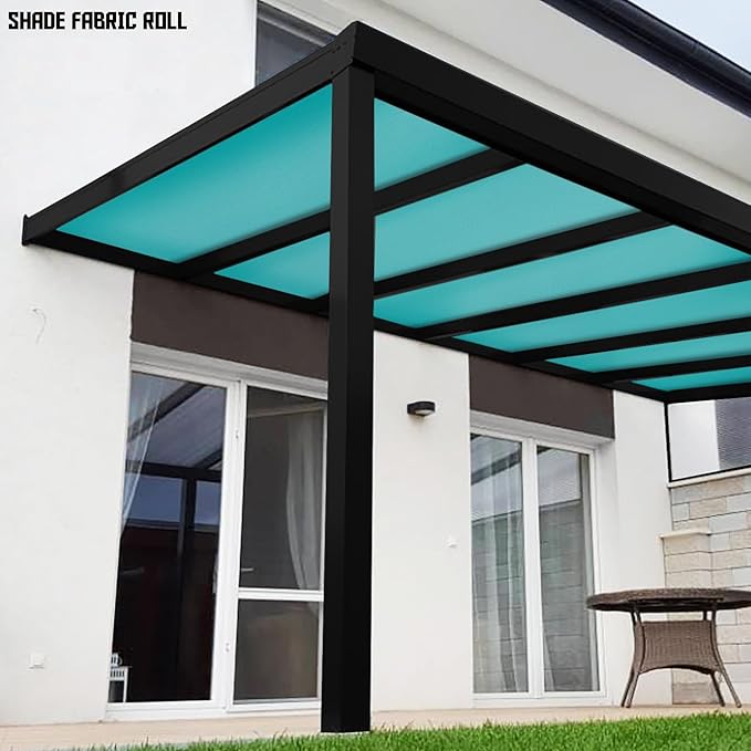 TANG Sun Shade Fabric Roll 8'x11' Shade Cloth for Garden Turquoise Green HDPE Mesh Shading Pergola Cover Replacement Canopy, 95% Blockage Sunshades for Outdoor Patio Backyard Plant