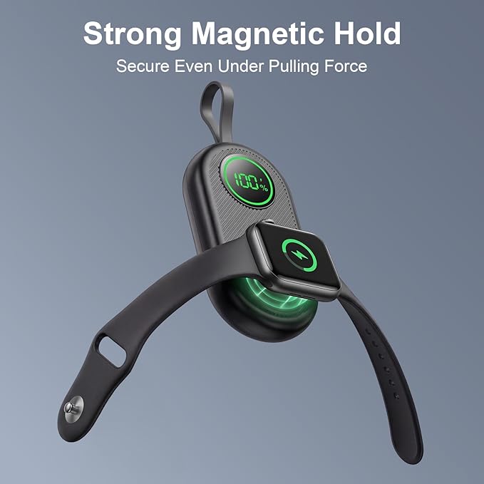 2026 Upgraded 2500mAh Portable Charger for Apple Watch, 2-in-1 Magnetic Wireless Fast Charging for Apple Watch Charger - Compact iWatch Accessories for RV, Camping, Car & Travel Essential
