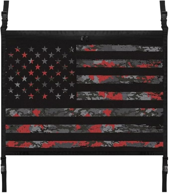 Car Roof Storage Bag Black USA Flag Car Organizer for Car Seat All Car Storage Organizer One-Size-Fits Car Travel Accessories