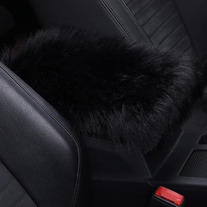 Center Console Cushion Pad Armrest Pad, Furry Armrest Cover, Car Interior Accessories, Blue