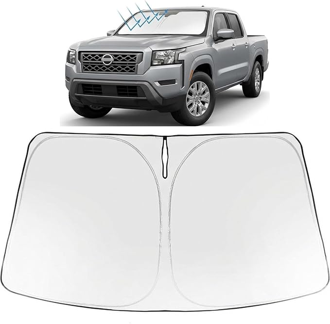 Proadsy Windshield Sun Shade for Frontier 2022-2026 Foldable Front Sunshade Protector Sun Visor Blocks UV Rays Keep Car Cooler Accessories