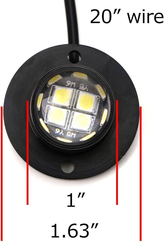 iJDMTOY Pair 12-Chipset High Power LED Surface Flush Mount Strobe Flash Lighting Kit Compatible with Jeep Car Truck SUV 4x4 Side Markers, Lights, White Color