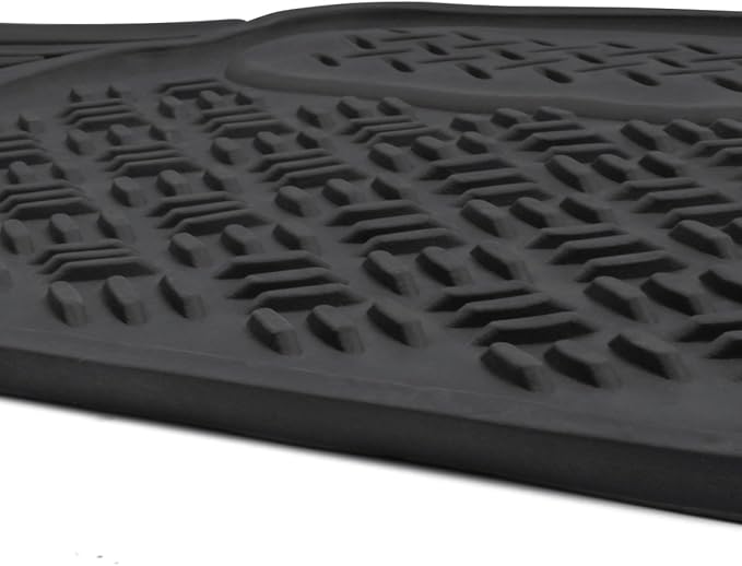 BDK Heavy Duty Diamond Complementary Rubber Rear Floor Mats Liners, All Weather Protection, Designed for Trucks Cars Sedan SUV