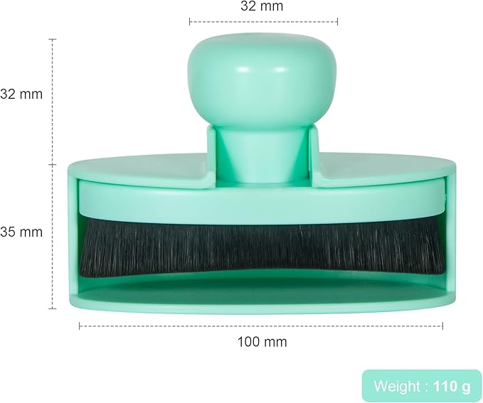 Yoseng Tire Shine Brush - Curved Brush Head & Large 3.8'' Tire Dressing Applicator with Storage Stand for Automotive Detailing, Car Enthusiasts, DIY Users,Vegan, Washable (Light Green)