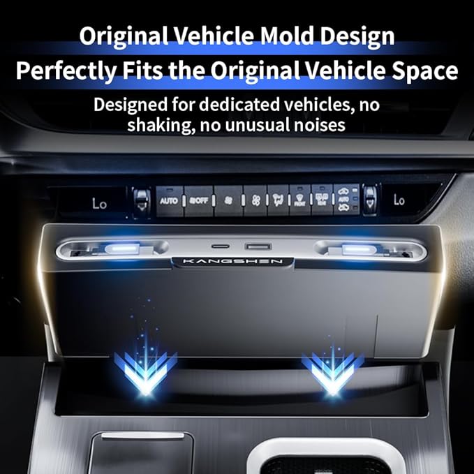Car USB Hub Docking Station for Lexus ES 2023 2024 2025 ES350 ES300h ES250 Type-C Fast Charger Auto Interior Centre Console Accessories Cigarette Lighter Decoration Phone Wireless Charging Adapter