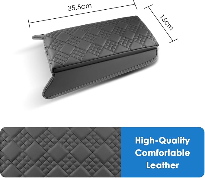 for 2025 2026 BMW X3 Center Console Cover for BMW X3 G45 (30 xDrive/M50 xDrive), Comfy&Cushion Leather Armrest Cover 2026 2025 X3 Interior Accessories (Black-Padded)