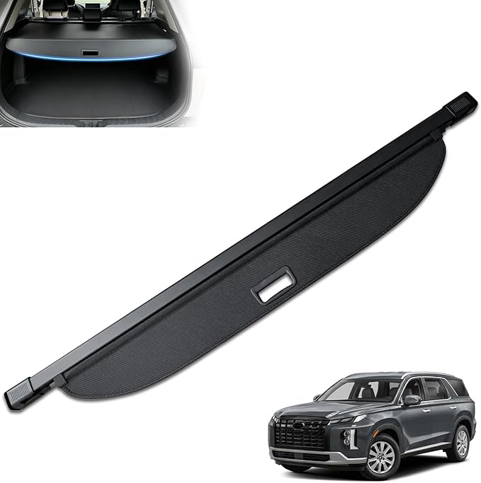 MIALUTY® Cargo Cover for 2021-2025 Hyundai Palisade Retractable Trunk Cover Palisade Accessories Anti-Peeping Anti-Theft Privacy Screen,Trunk Luggage Shield Shade Carbon Fiber Texture