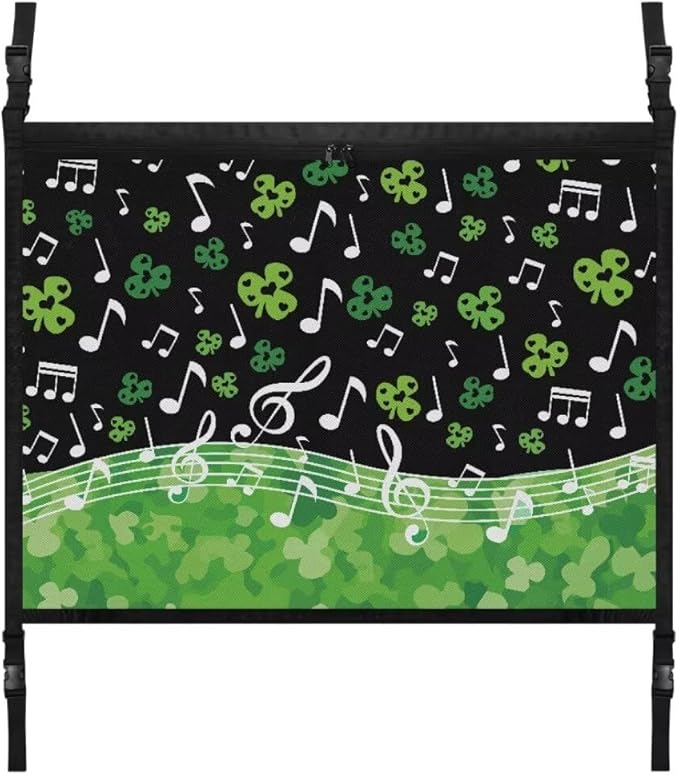 Musical St.Patrick Day Car Roof Storage Bag Car Organizer for Car Seat All Car Storage Organizer One-Size-Fits Car Travel Accessories