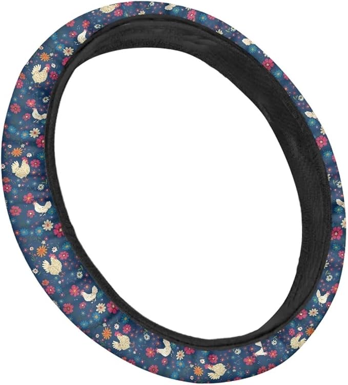 AFPANQZ Cute Polka Chicken Car Steering Wheel Cover Sweat Absorption Safe Driving Anti-Slip Durable Steering Wheel Protection No Smell Fashion Machine Washable Universal Purple