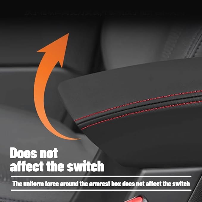 Center Console Cover Compatible with 2025 Subaru Forester Armrest Box Cover Car Interior Accessories Arm Rest Cushion Pad Waterproof Anti Slip Stain Resistant RED Stitching