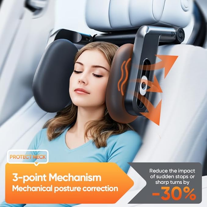 Car Headrest Pillow, Adjustable Car Headrest,Thickened Memory Foam Road Pal Headrest, Neck Support Pillow, U- Shaped Design, Travel Car Sleeping,Suitable for Kids and Adults