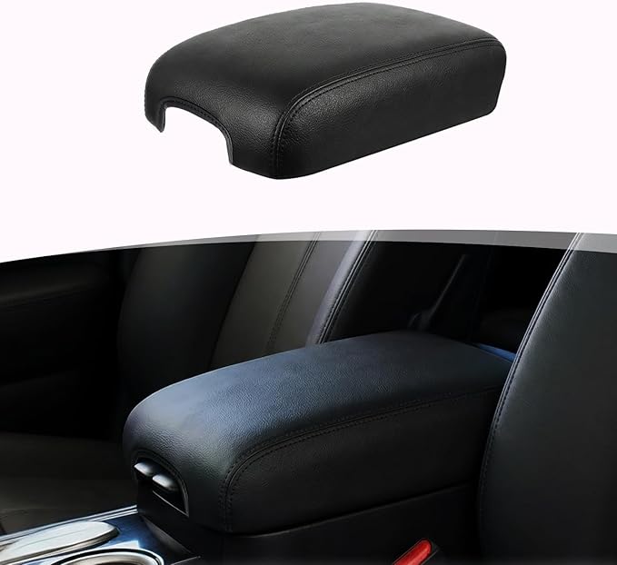 Center Console Armrest Cover for 2013-2020 Infiniti QX60 JX35/Nissan Pathfinder, PU Leather Middle Console Lid Protector Arm Rest Cushion Anti-Scratch Thick Pad
