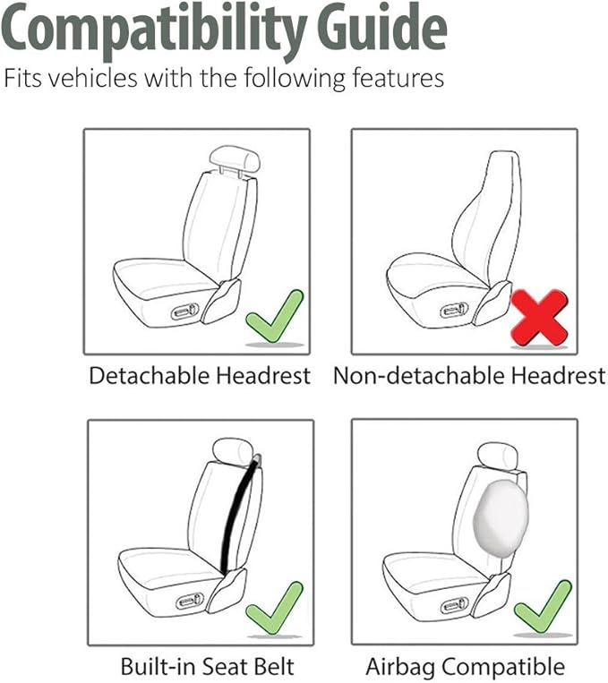 FH Group FB201102 Premium Car Seat Cushions (Blue) Front Set – Universal Fit for Cars Trucks & SUVs
