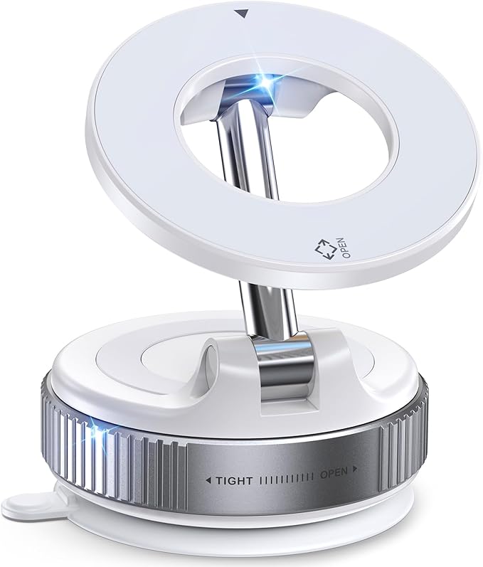 Jononser Magnetic Car Phone Mount, Compact Foldable Phone Holder with Strong Nano Adhesive & N52 Magnet, 360° Adjustable Dashboard/Windshield Mount for iPhone 17/16/15/14/13/12 & MagSafe Devices