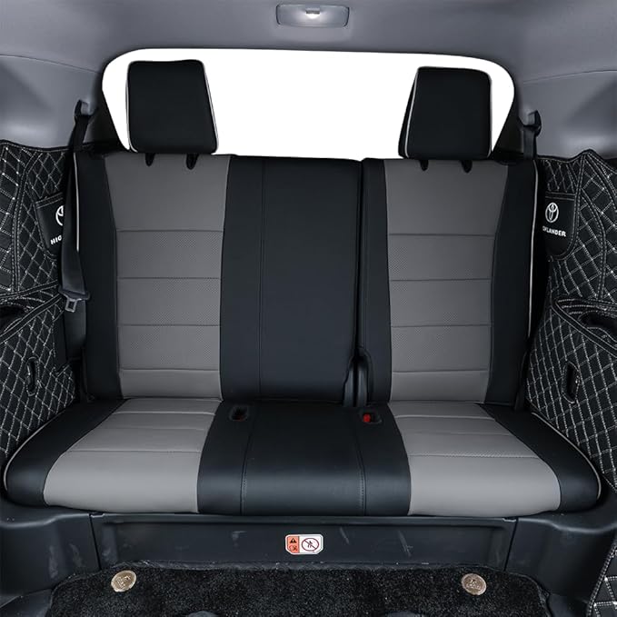 EKR Camry Car Seat Covers for Toyota Camry Hybrid LE,XLE 2012-2017 & Hybrid SE 2015-2017,Waterproof Leather Car Seat Cover Full Set for Trucks SUV-Faux Leather (Black/Gray)