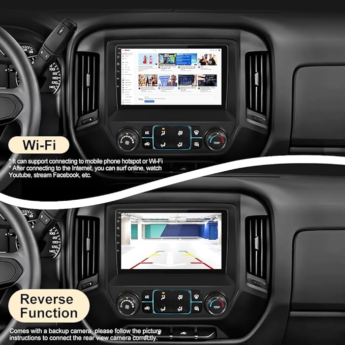 8Core 64GB ROM Car Radio for Chevy Silverado GMC Sierra 2014-2018, Android 13 10.1" Stereo with Wireless CarPlay Android Auto BT GPS SWC Backup Camera 4GB RAM + 64GB ROM
