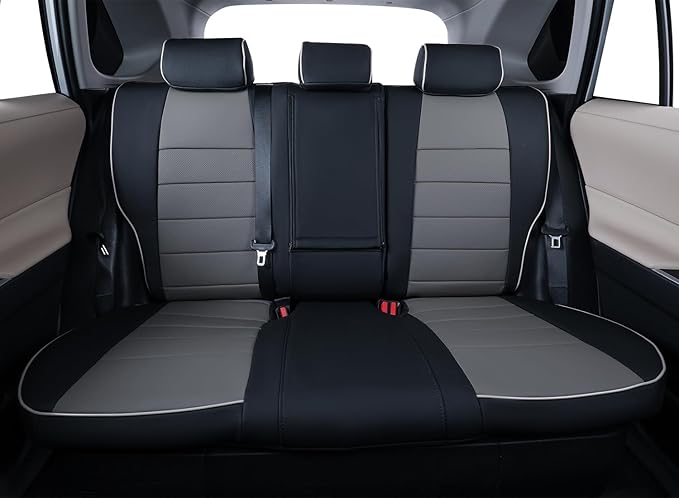EKR Rav4 Seat Covers Custom Fit for Toyota Rav4 (Hybrid) Woodland/Limited 2026,Waterproof Leather Car Seat Cover Full Set for SUV,Faux Leather(Black/Gray)