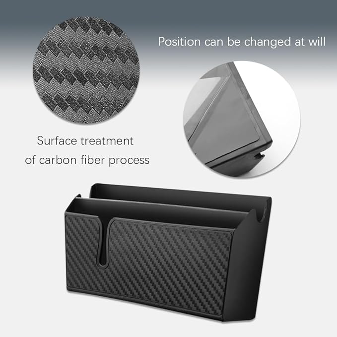 HAOBO Universal Car Storage Box, Car Storage Box for Mobile Phone, Multifunctional Auto Dashboard Pocket Organizer, Interior Accessories Carbon Fiber Car Pocket Organizer for Phone Key Pen Coin