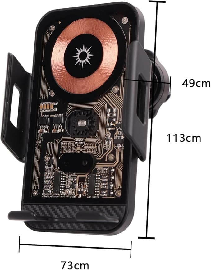 Wireless Car Charger,15W Fast Charging Auto-Clamping Car Charger Phone Mount Air Vent Cell Phone Holder Compatible iPhone，Car Accessories for iPhone 16 15 Pro Plus Max 14 13 12 (Black)