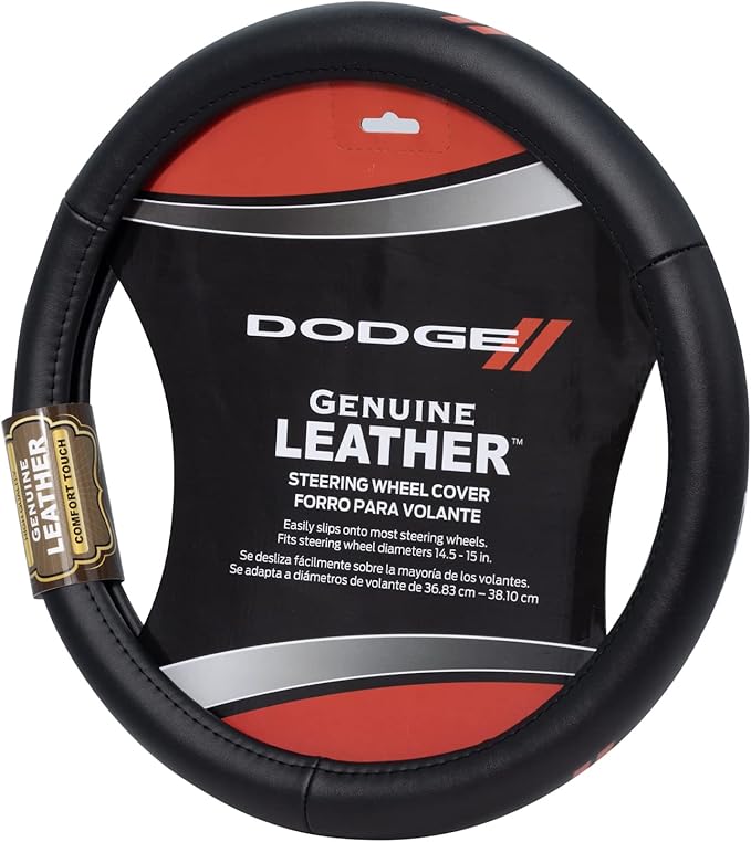Plasticolor 006790R01 Dodge//Genuine Leather Steering Wheel Cover