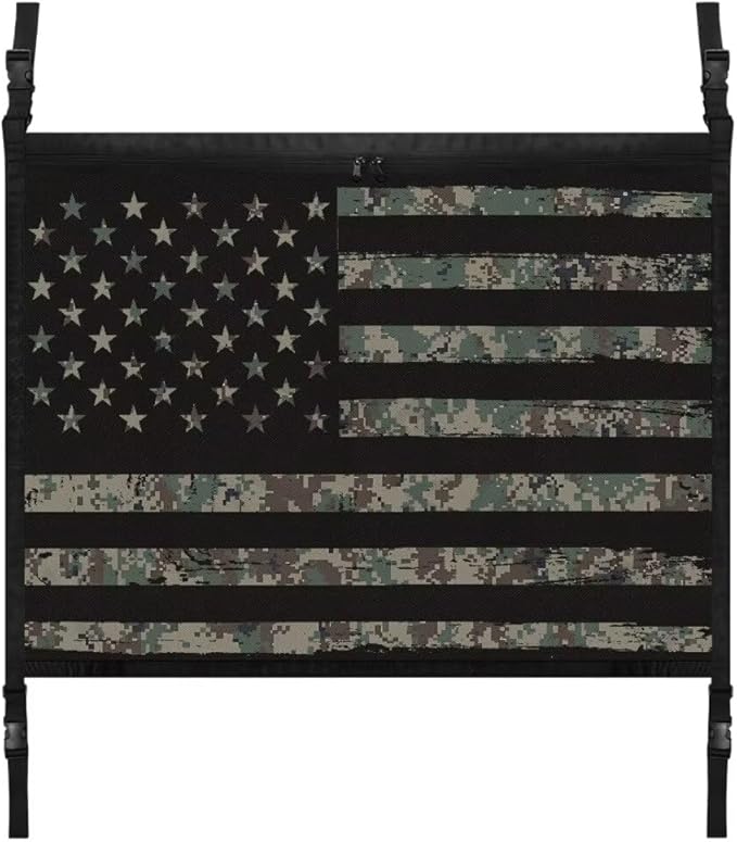 Car Roof Storage Bag Grey American Flag Car Storage Bag Organizer All Car Storage Organizers Vehicle Passenger Seat Organization and Storage for Travel