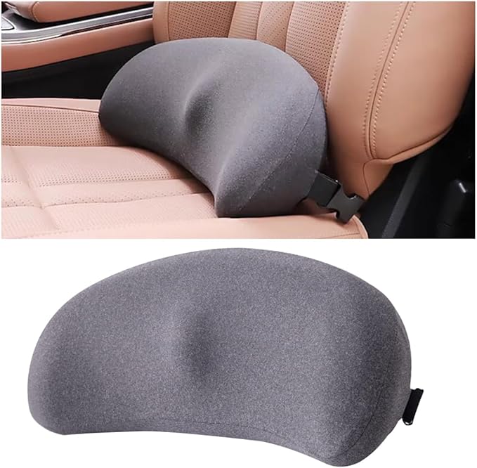Mandark Car Seat Cushion, Memory Foam Vehicle Driver Seat Pad for Back & Sciatica Pain Relief, Comfortable Lumbar Pillow for Driving, Office Chair, Wheelchair, Universal for SUV, Truck, RV (Gray)
