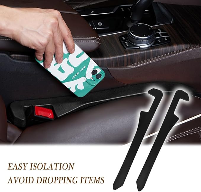 Car Seat Gap Filler 2 Pack - One Second Embedded Car Seat Crack Gap Filler for Holding Water Cup/Phone/Key - Car Inserts Between Seats