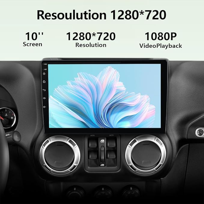 AWESAFE Car Radio Stereo Upgrade for Jeep Wrangler JK 2007-2018 Dodge Ram 1500 2500, 4Core 64GB with CarPlay Android Auto