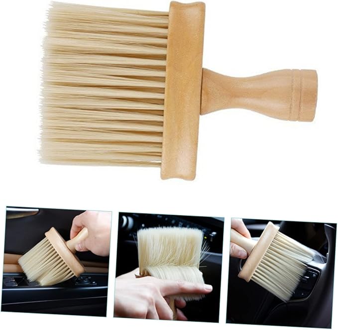 Healifty 5pcs Wooden Handle Dust Brush Car Air Vent Cleaner Electric Duster Detailing Tool Kit