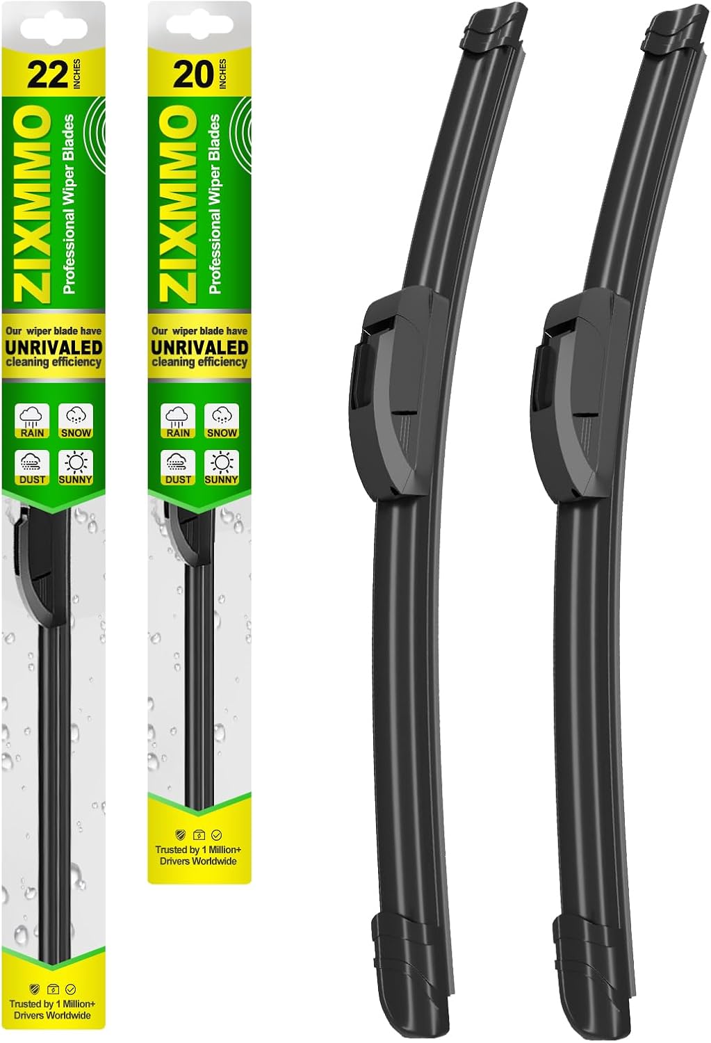 OEM Quality 22in + 20in Premium All-Season Windshield Wiper Blades for Original Equipment Replacement(Set of 2)