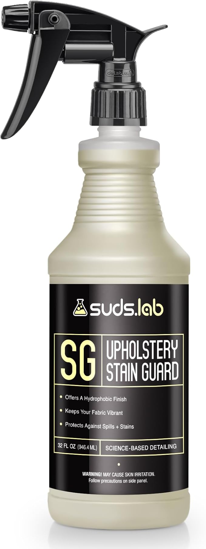 Suds Lab SG Upholstery Stain Guard for Car Seats, Cloth, Furniture, Restore Fabric Repellency and Prevent Stains, 32 Oz.
