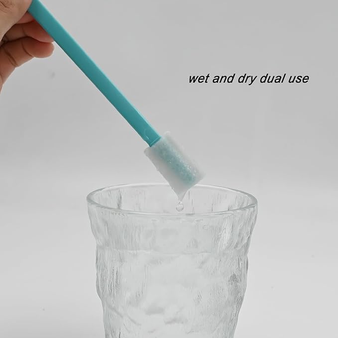 50PCS Disposable Crevice Cleaning Brush Kit, Disposable Toilet Brush, Window Sill, Keyboard, Car AC Cleaner (Blue)