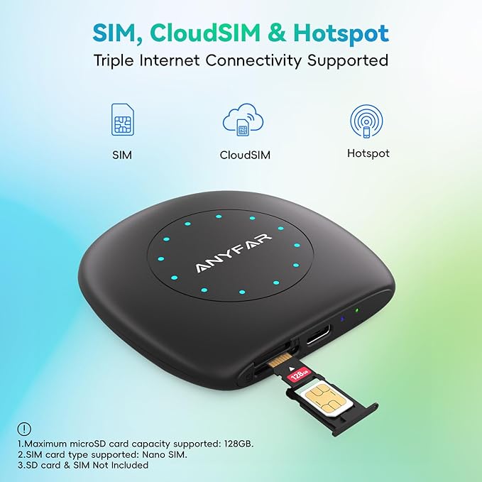 AI 8 Android 13 CarPlay AI Box, 8-Core Qualcomm 4G+64G Multimedia Adapter, Support CloudSim & 4G LTE & Hotspot, Wireless CarPlay Android Auto, Built-in GPS/Ambient Light for Netflix YouTube