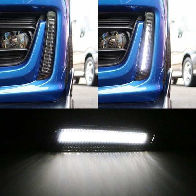 iJDMTOY JDM Style Exact Fit Xenon White LED Daytime Running Light Kit Compatible With 2017-2021 LCI Subaru BRZ, Smoked Lens