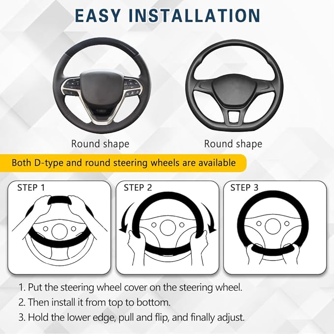 Car Steering Wheel Cover, Steering Wheel Accessories, Universal 15 Inch Microfiber Breathable LCE Silk, Car Accessories Breathable Anti-Slip Protector Universal for SUV Sedan Truck (Blue)