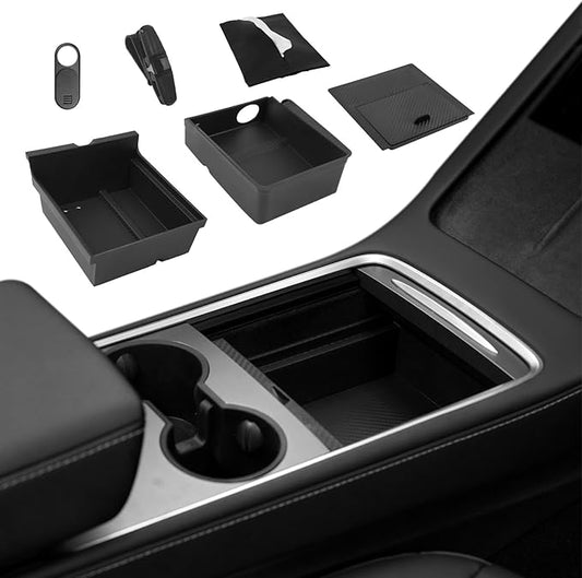 2021-2024 Tesla Model Y Center Console Organizer Tray Accessories Compatible with Model 3 (2021-2023) Storage Box Armrest Compartment Insert