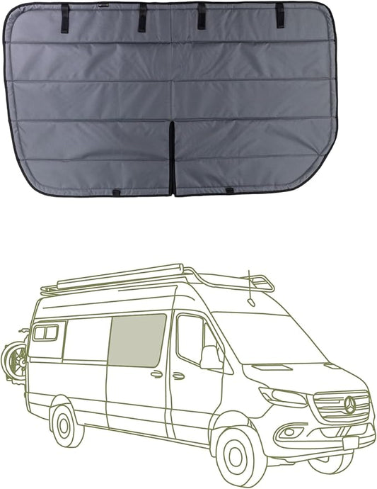 VanEssential Insulated Magnetic Blackout Window Cover Designed for Mercedes-Benz NCV3 & VS30 Sliding Door with Bare Metal Frame ONLY (Van Years 2007 to Current Year) - Charcoal Gray