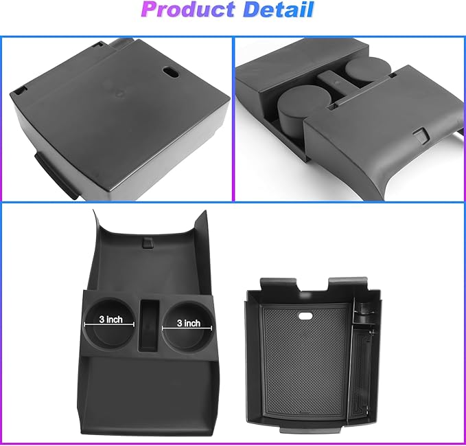 SXCY 2PCS for 2025 2026 Hyundai Tucson Center Console Organizer for 2025 2026 Hyundai Tucson (Limited) Accessories Under Console Cup Holder Tray for 2025 2026 Tucson Console Organizer(Under+Armrest)