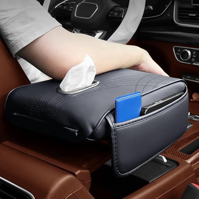 Car Armrest Mat for Mazda MX-5 MX5 Miata Roadster (Type ND) 1.5/1.8/2.0/RF Ignition/Sakura 2015-2023, Center Console Arm Rest Protection Cushion Auto Armrests Storage Box Cover Pad,A